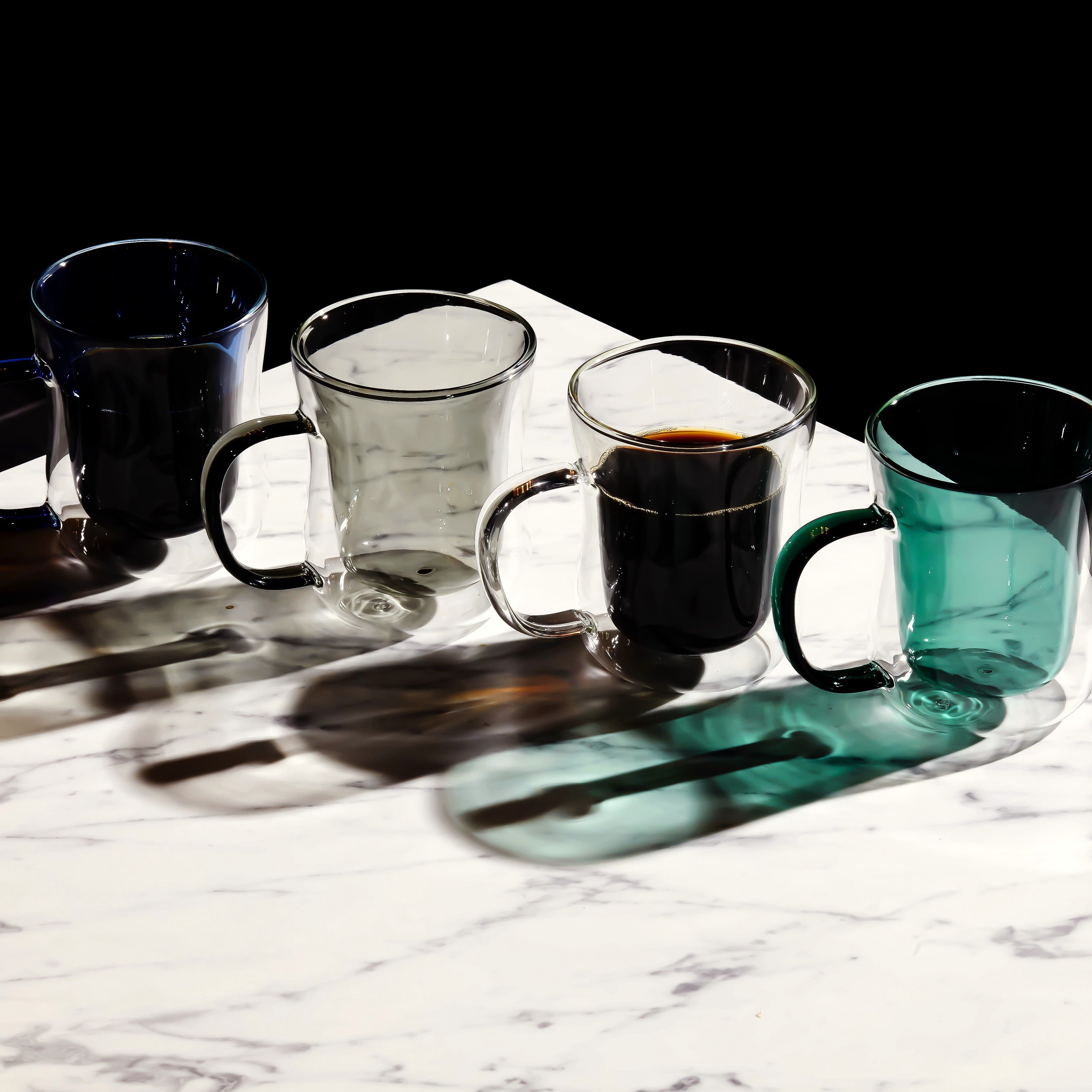 Double Walled Colored Coffee Mug Set - 10oz (Set of 2 or 4)
