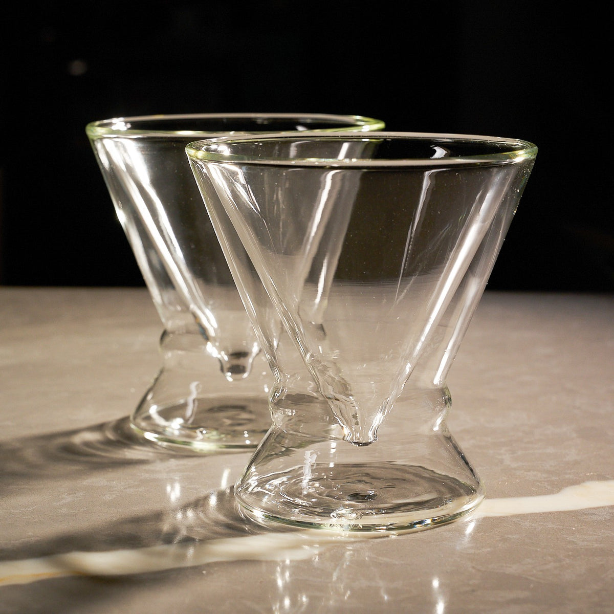 Double-Walled Stemless Martini Glasses - 8oz