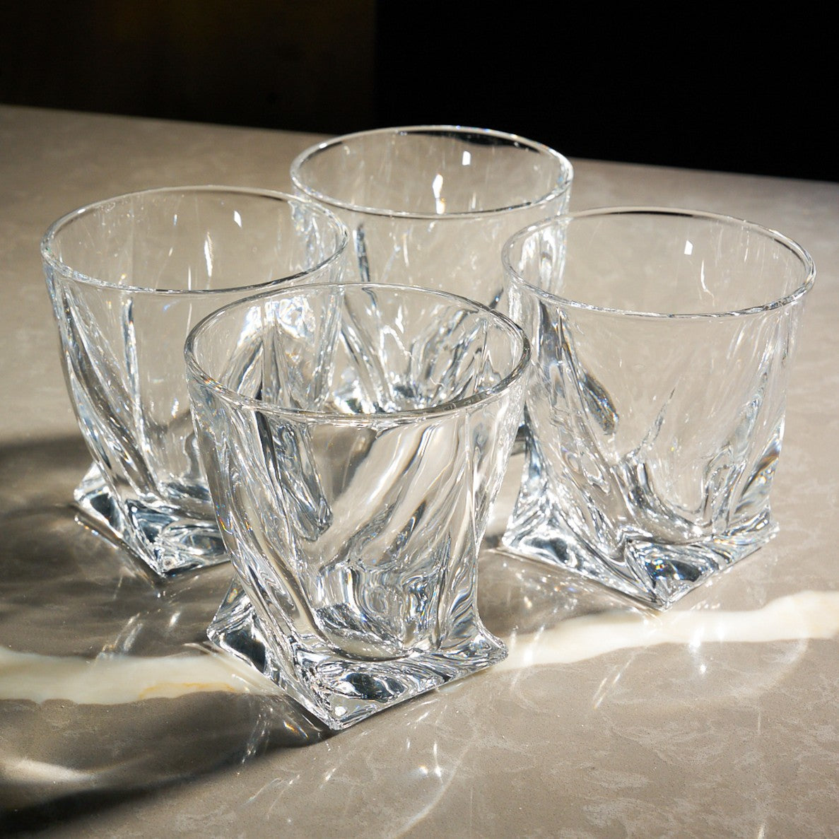 Premium Twisted Whiskey Glasses (10oz)