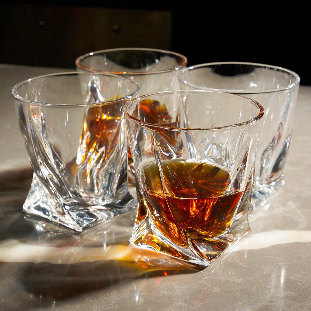 Premium Twisted Whiskey Glasses (10oz)