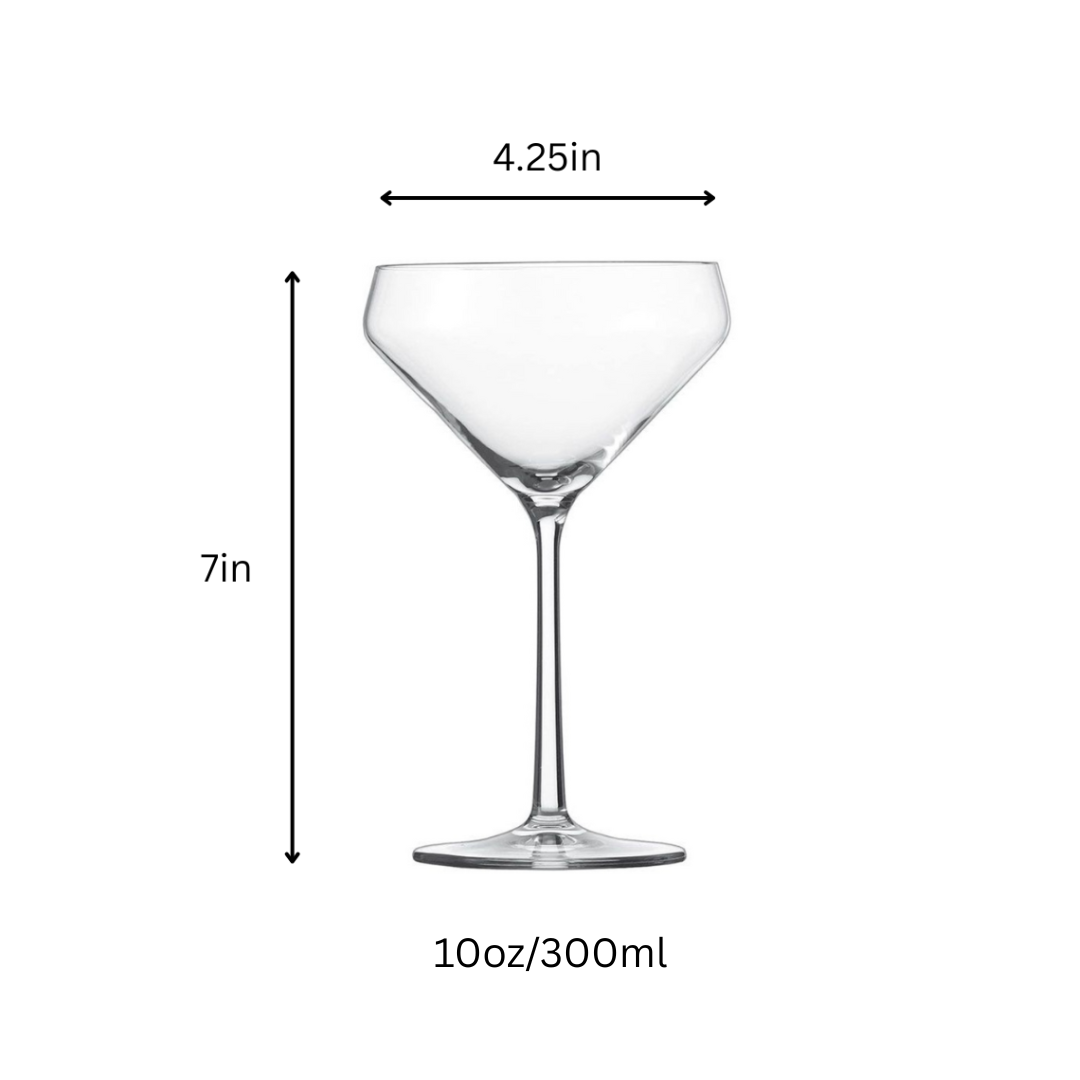 Hand Blown Martini Glass Martini Glass 10oz - (Set of 2, 4, or 6)