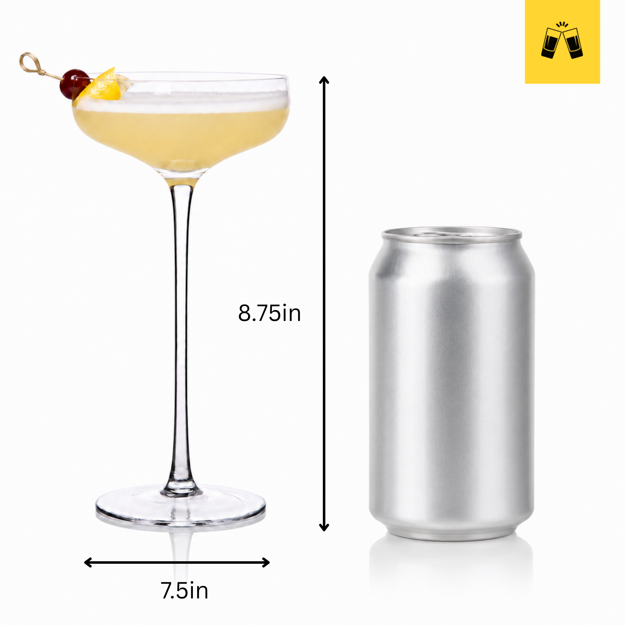 Long Stem Martini Coupe 7.5oz - (Set of 2, 4, or 6)