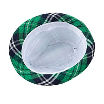 St. Patrick's Day Green Plaid Fedora Hat