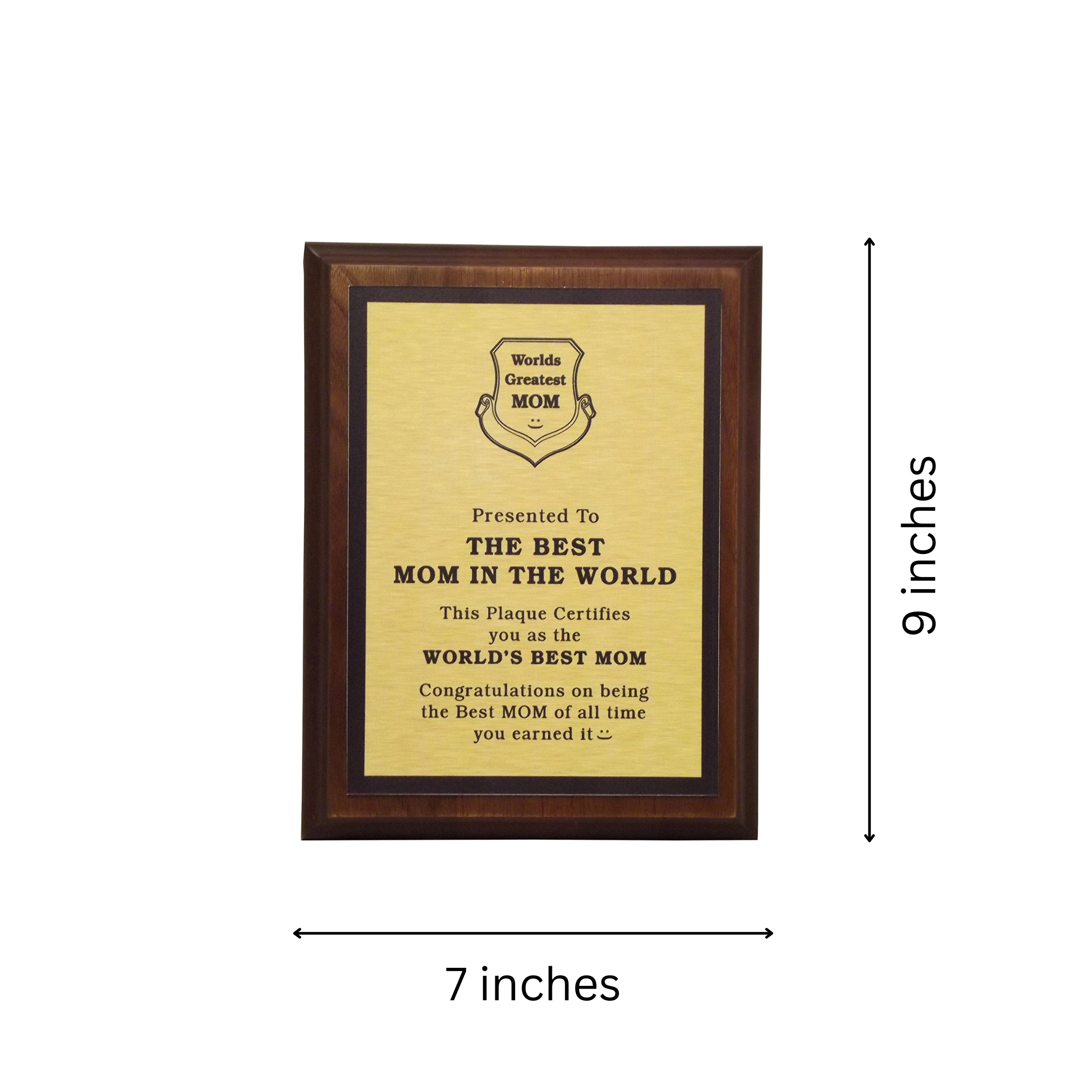 LEMONSODA World's Greatest Plaque (The Best Mom In the World) - Gold/Brown