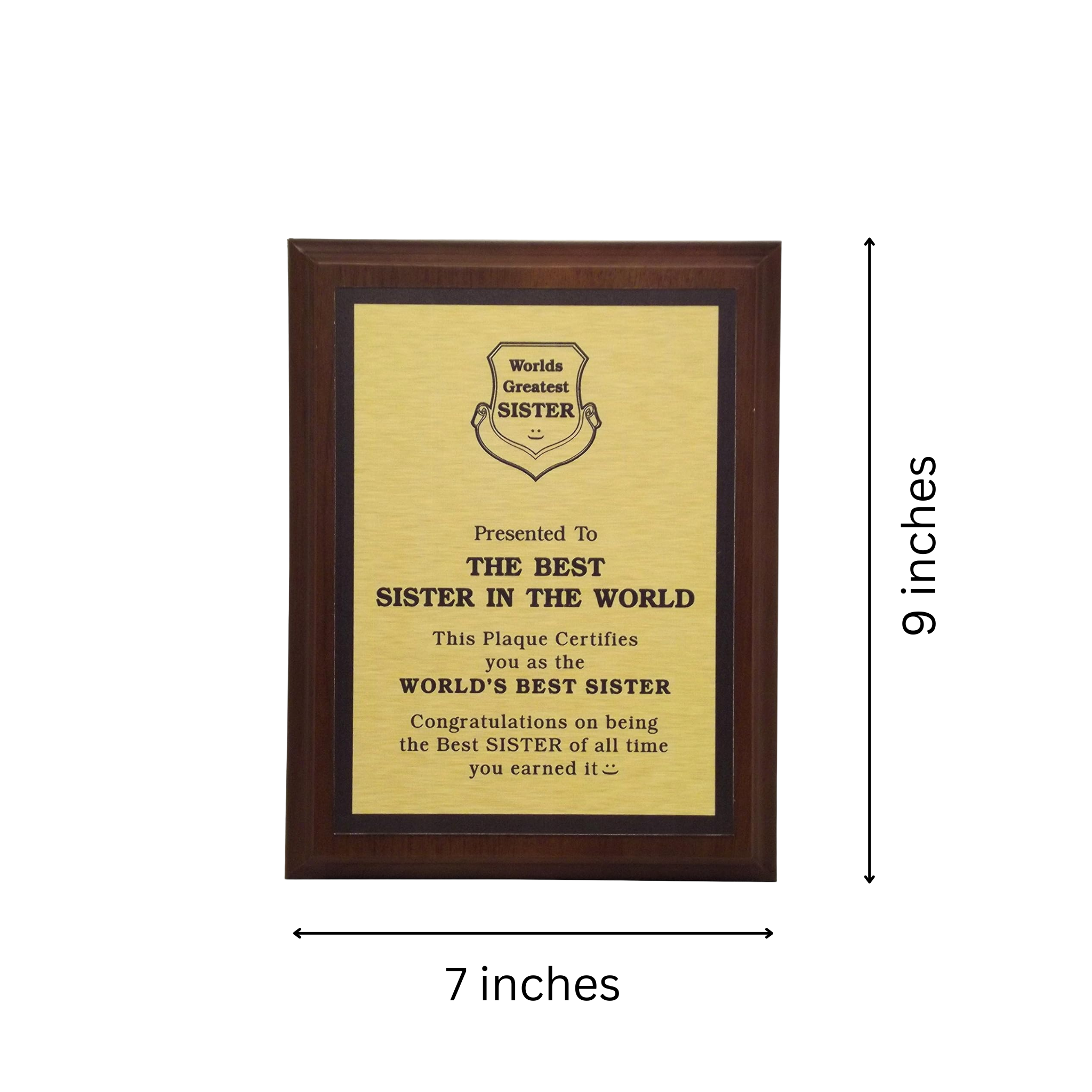 LEMONSODA World's Greatest Plaque (Best Sister in The World) - Gold