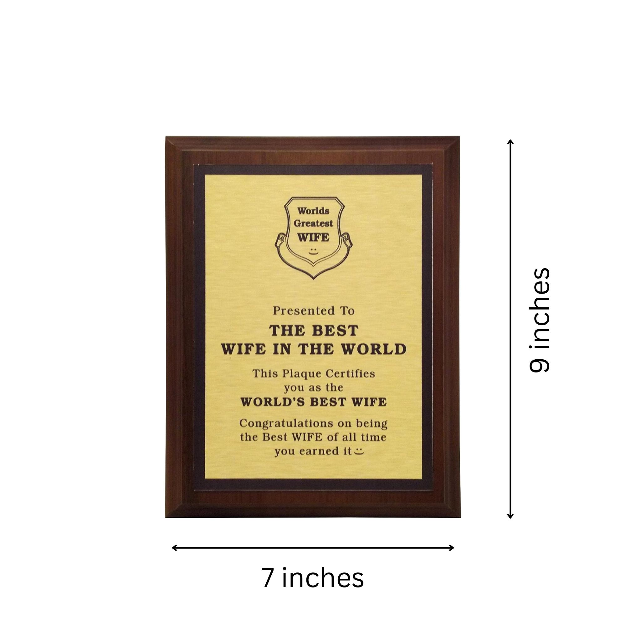 LEMONSODA World's Greatest Plaque (Best Wife in The World) - Gold