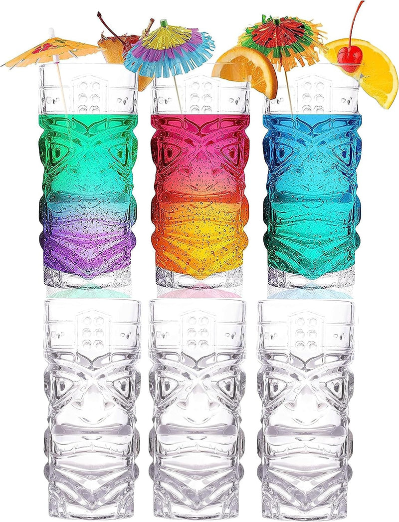 Clear Tiki Glasses, Set of 4 or 6 - 450 ML - Lemonsoda