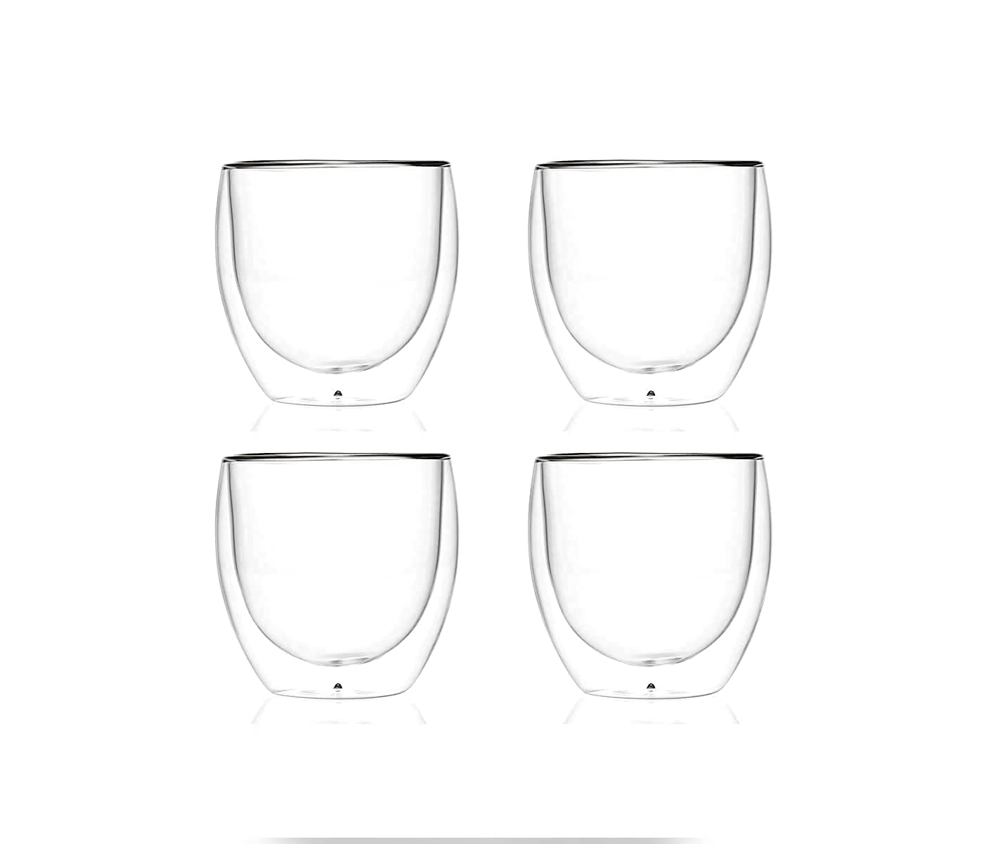 Double Wall Glass Coffee Cups Set of 4