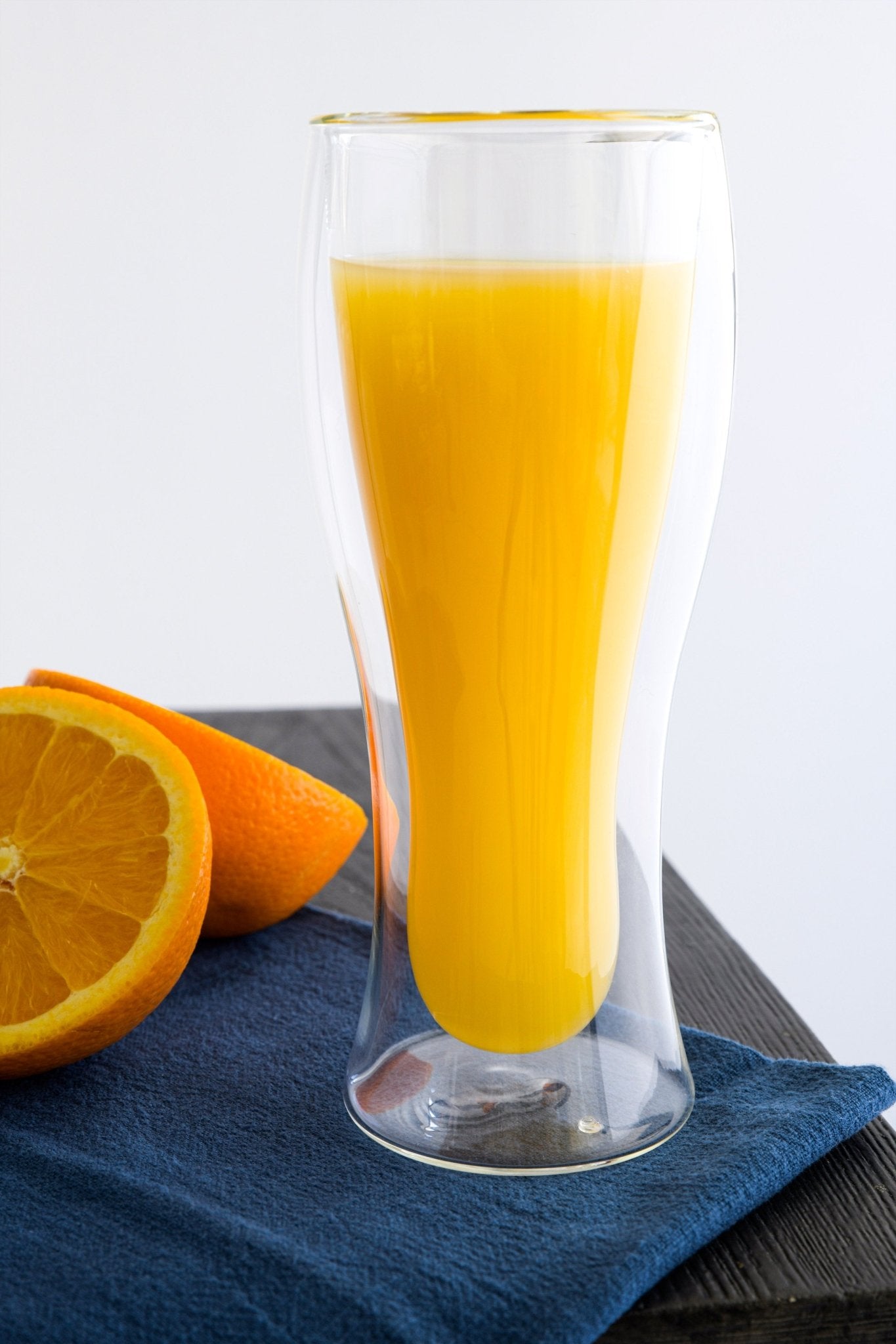 Lemonsoda Double Walled Beer Drink Glass Mug Without Handle - With Orange Juice