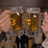 Double Walled Beer Drink Glass Mugs with Handle