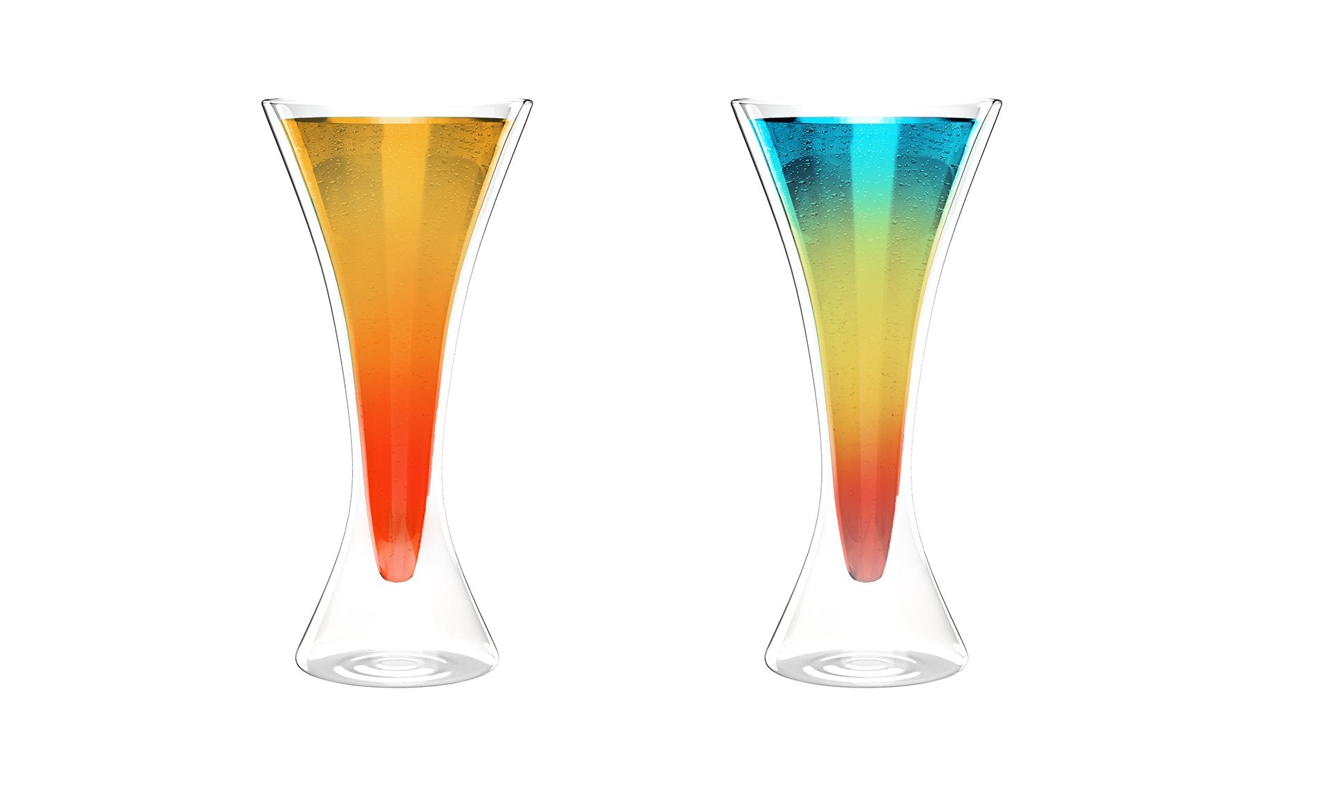 2 Tall Double Walled Cocktail Martini Glass by LemonSoda