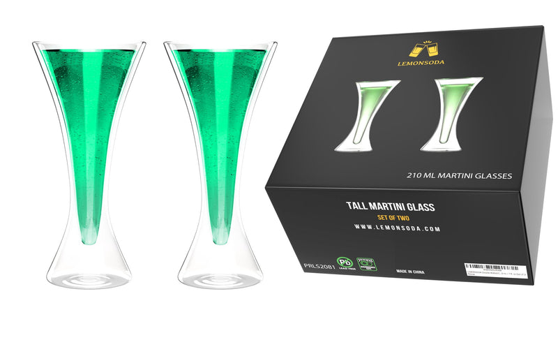 Double Walled Cocktail Martini Glasses - 210 mL / 7 fl. oz Set of 2 