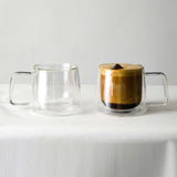 Double Walled Glass Coffee Mugs - Set of 2