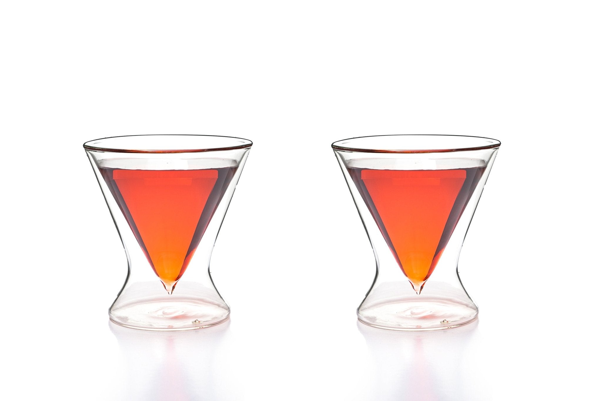 Double-Walled Stemless Martini Glasses - Set of 2