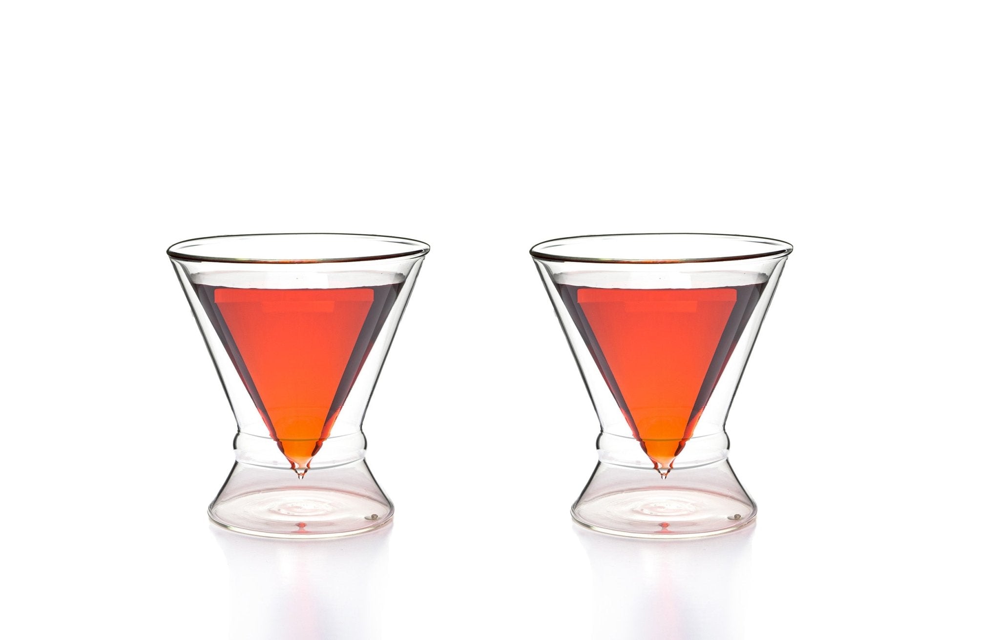 Double-Walled Stemless Martini Glasses - Set of 2