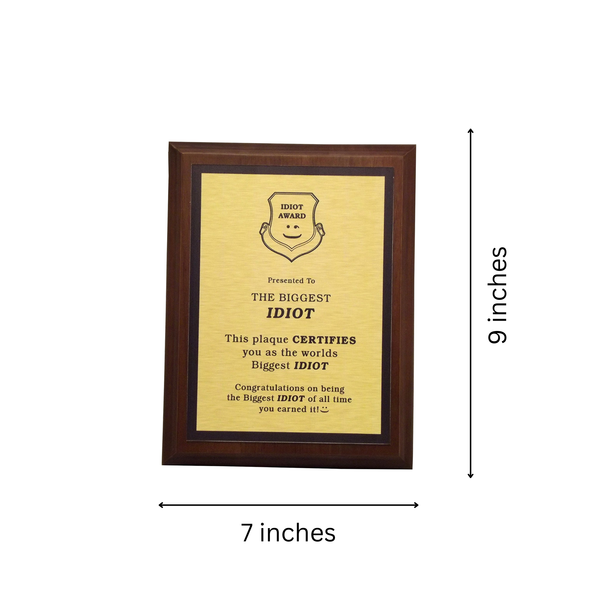 LEMONSODA World's Greatest Plaque (Biggest Idiot) - Gold