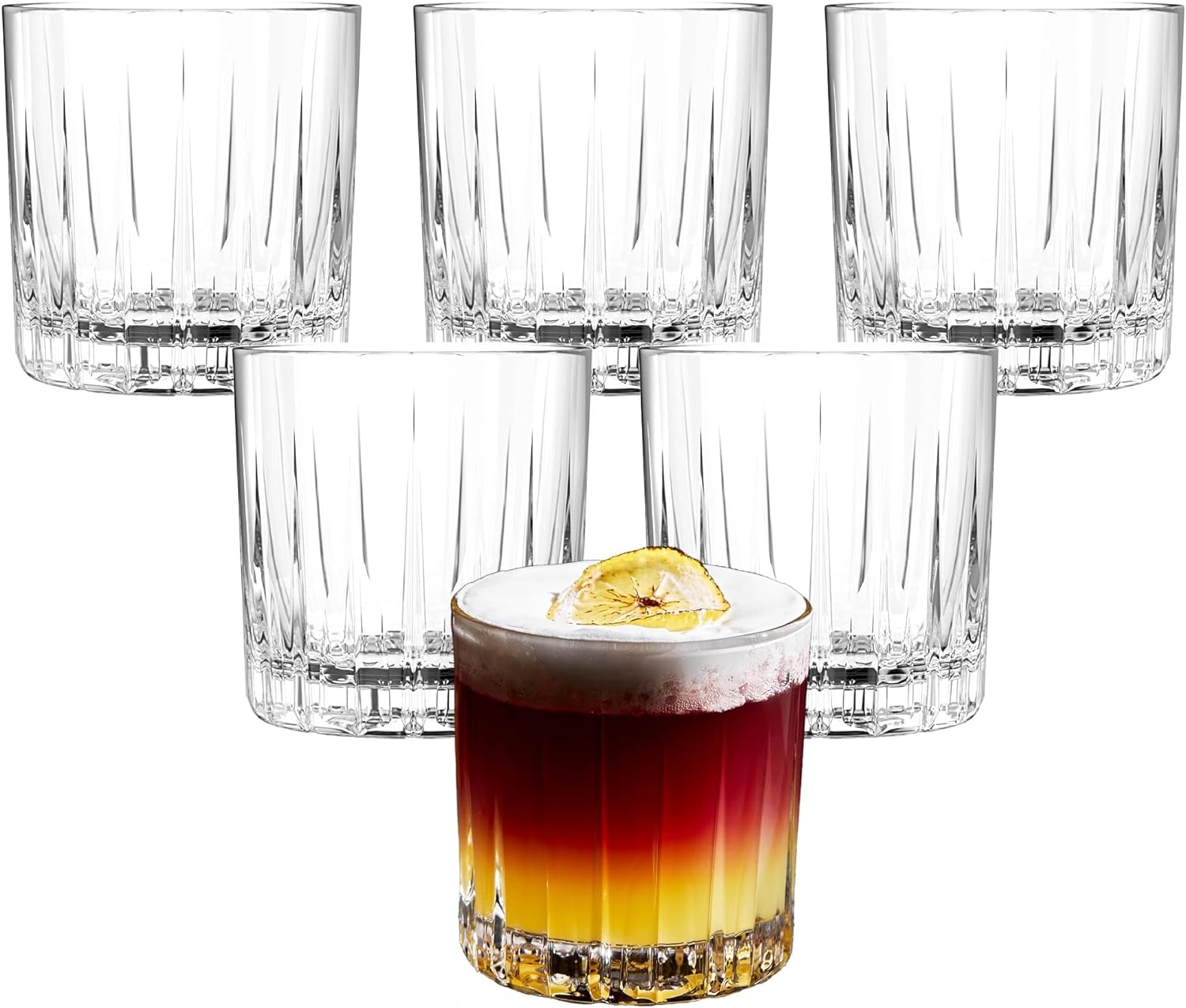 LEMONSODA Premium Double Rocks Whiskey Glasses - Set of 6