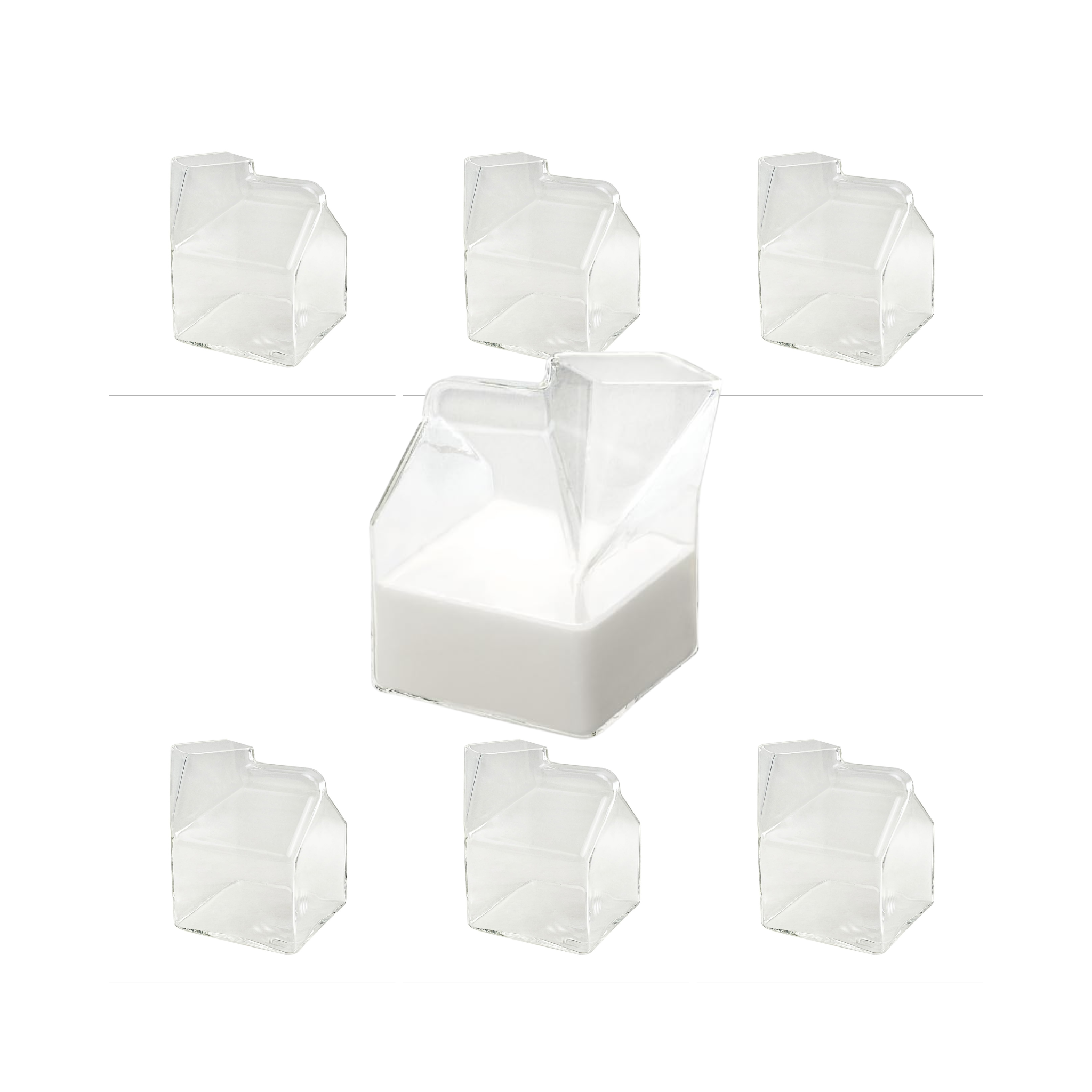 Glass Milk Carton Container - 10oz (300ml)