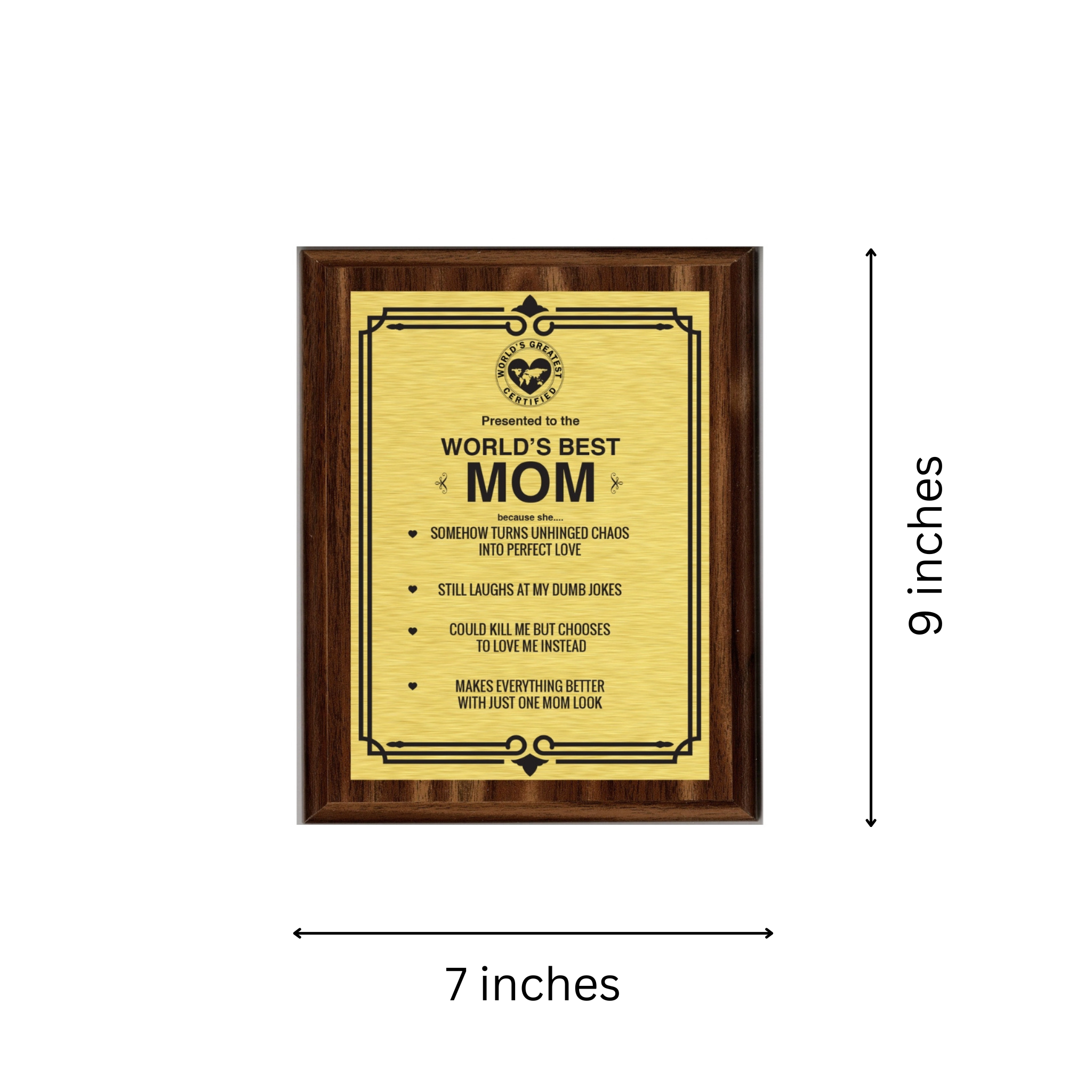 LEMONSODA Engraving Worlds Greatest Plaques (Best Mom in The World, Gold)