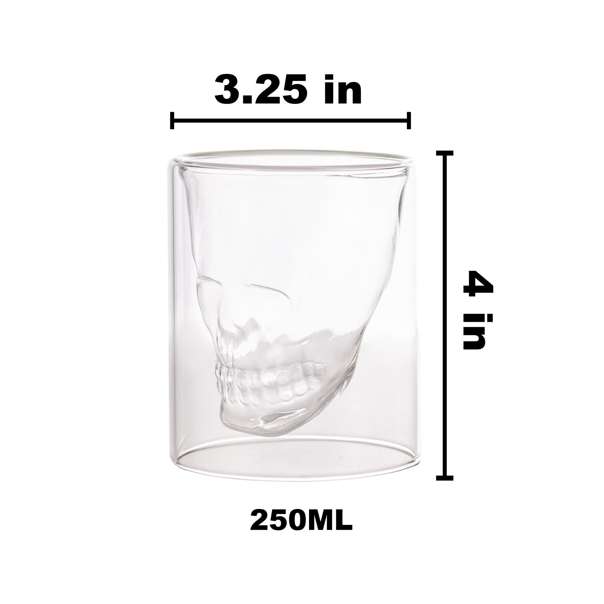 Cocktail Skull Glass - Size