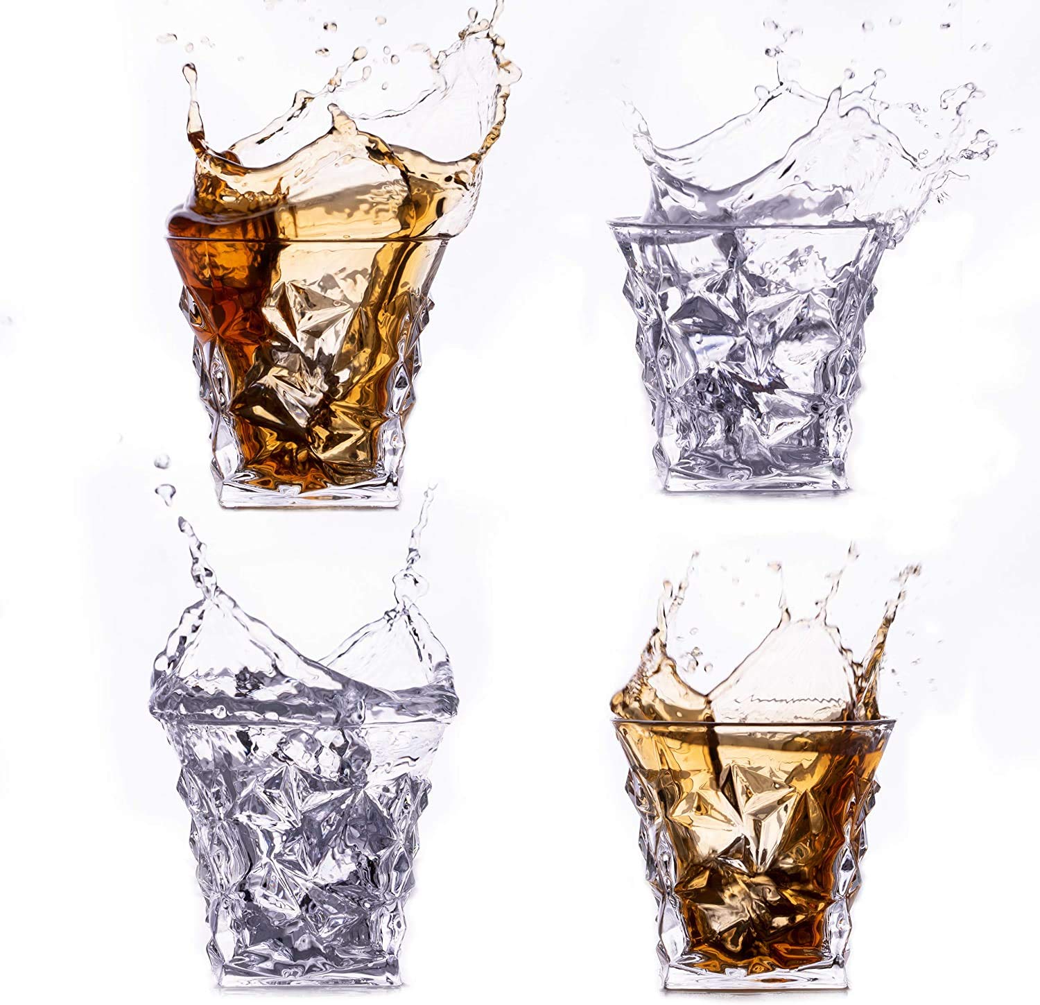 Premium Scotch Elegant Whiskey Glasses - Set of 4 - 10oz