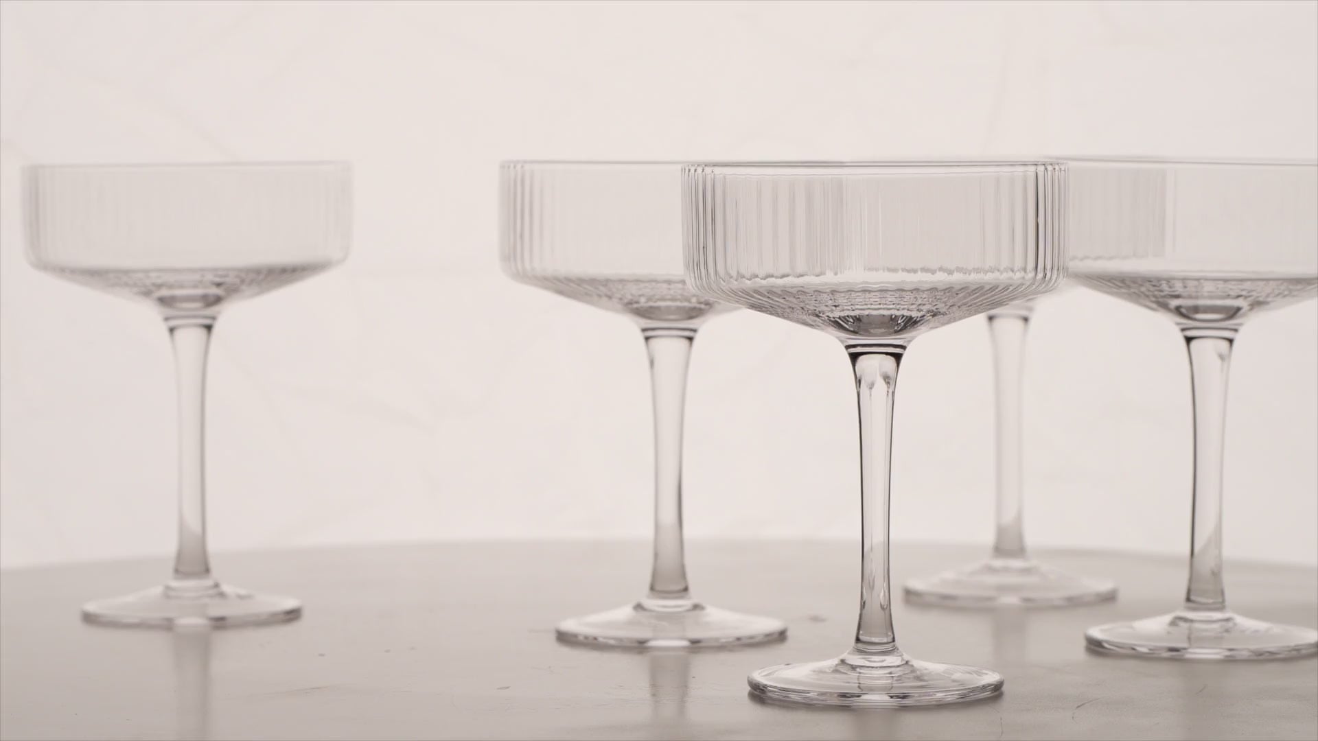 Clear Ribbed Martini Coupe Glass 9.5oz - (Set of 2, 4, or 6)