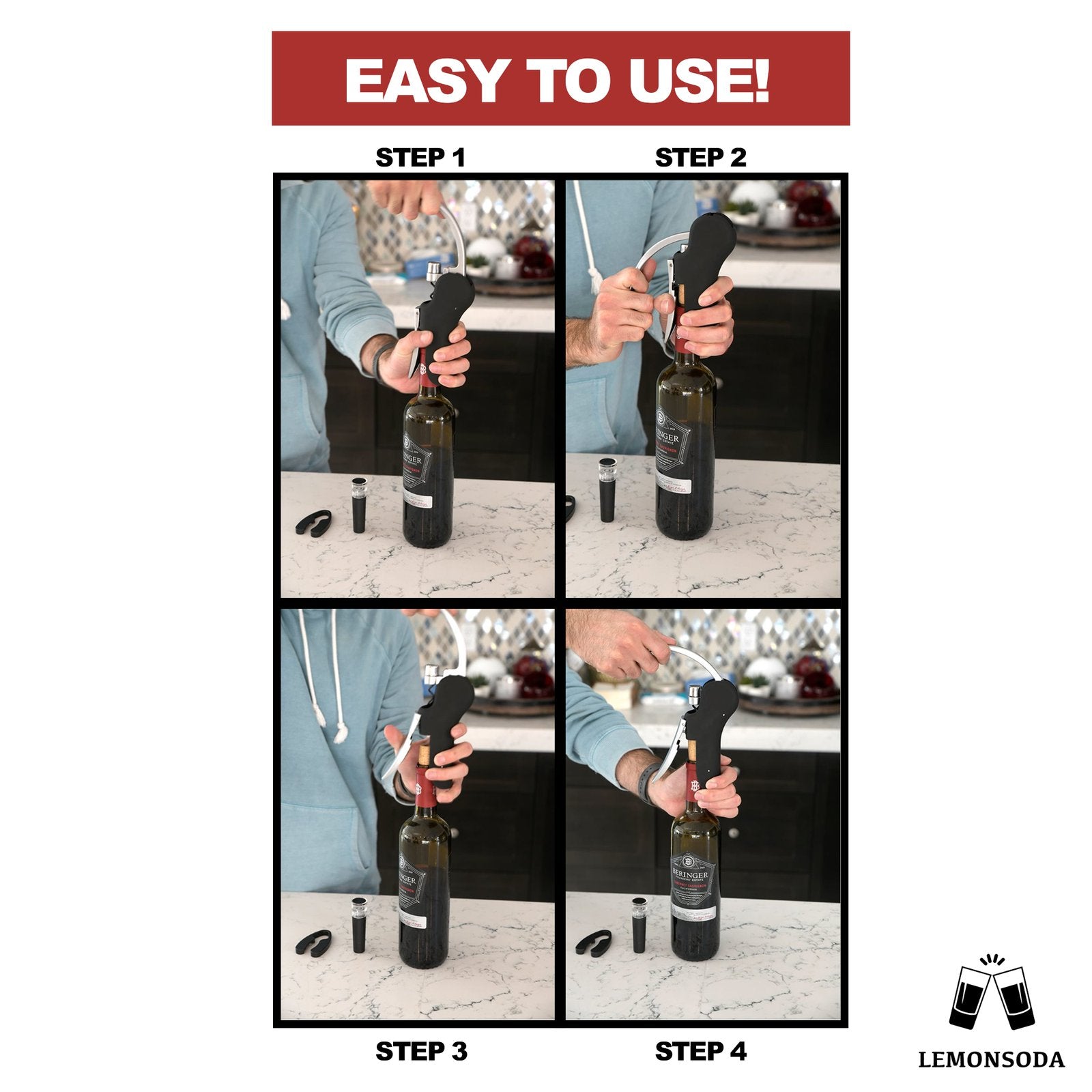 Screwpull Lever Wine Bottle Opener Set