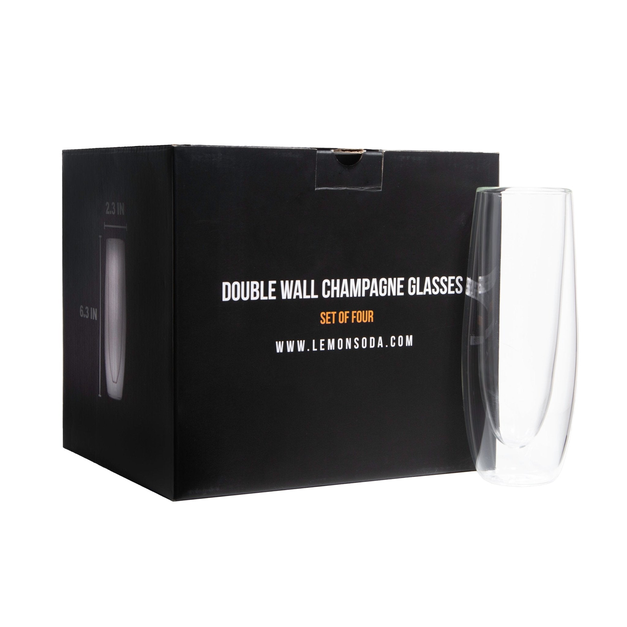 Double Wall Champagne Glasses Set