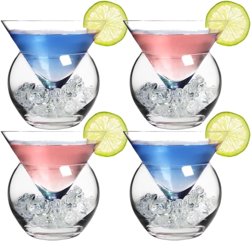 Martini Glasses with Chiller Set by Lemonsoda - Set of 4
